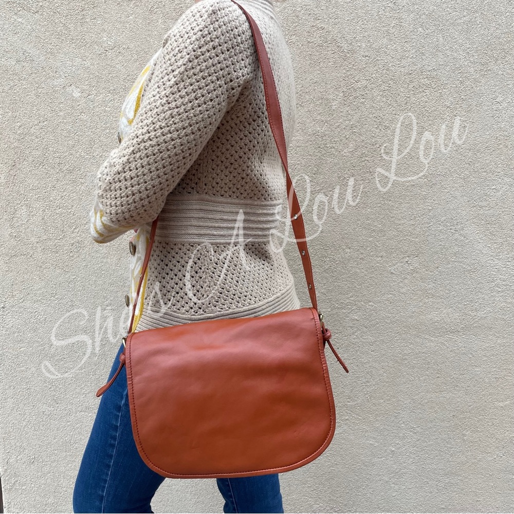 GREEN FIELDS Leather Postal Satchel Flap Bag in Brick | Shafmaster Leather Co.